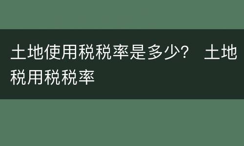 土地使用税税率是多少？ 土地税用税税率
