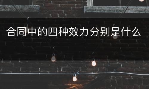合同中的四种效力分别是什么