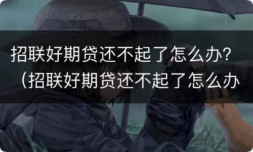 招联好期贷还不起了怎么办？（招联好期贷还不起了怎么办理）