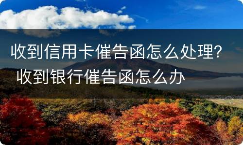 收到信用卡催告函怎么处理？ 收到银行催告函怎么办