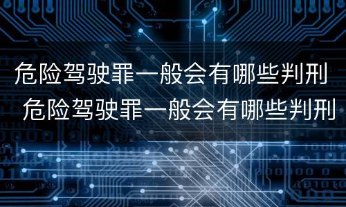 危险驾驶罪一般会有哪些判刑 危险驾驶罪一般会有哪些判刑案例