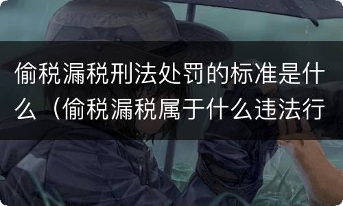 偷税漏税刑法处罚的标准是什么（偷税漏税属于什么违法行为判刑几年）