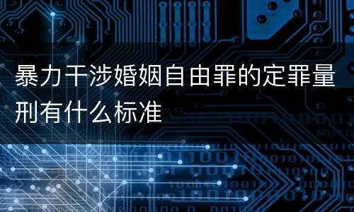 暴力干涉婚姻自由罪的定罪量刑有什么标准