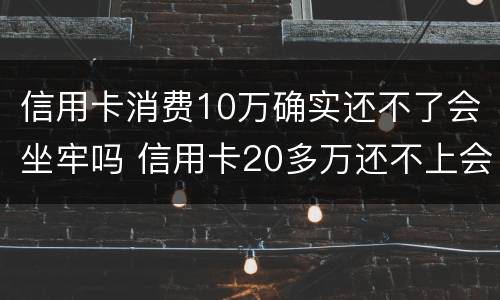 信用卡消费10万确实还不了会坐牢吗 信用卡20多万还不上会坐牢吗?