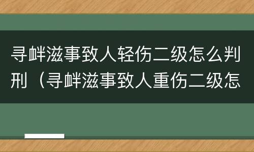 寻衅滋事致人轻伤二级怎么判刑（寻衅滋事致人重伤二级怎么判刑）