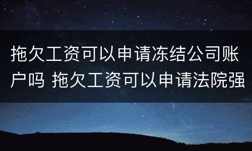 拖欠工资可以申请冻结公司账户吗 拖欠工资可以申请法院强制执行吗