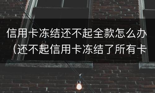 信用卡冻结还不起全款怎么办（还不起信用卡冻结了所有卡怎么办）