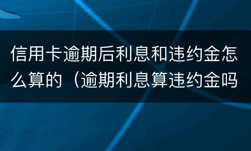 信用卡逾期后利息和违约金怎么算的（逾期利息算违约金吗）