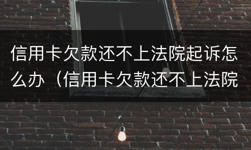信用卡欠款还不上法院起诉怎么办（信用卡欠款还不上法院起诉怎么办呢）