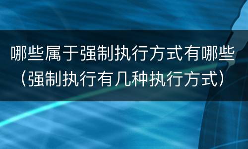 哪些属于强制执行方式有哪些（强制执行有几种执行方式）