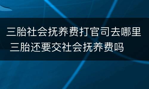 三胎社会抚养费打官司去哪里 三胎还要交社会抚养费吗
