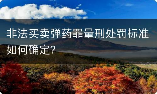 非法买卖弹药罪量刑处罚标准如何确定？