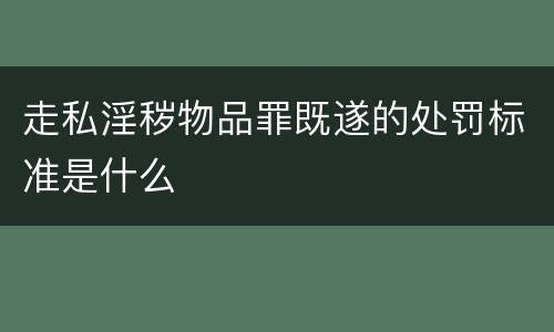 走私淫秽物品罪既遂的处罚标准是什么