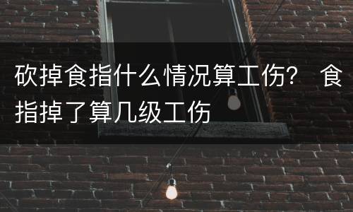砍掉食指什么情况算工伤？ 食指掉了算几级工伤