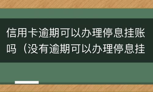 信用卡逾期可以办理停息挂账吗（没有逾期可以办理停息挂账吗）