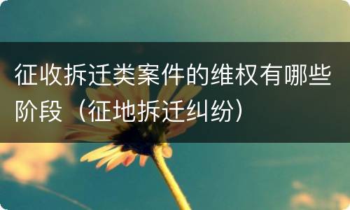 征收拆迁类案件的维权有哪些阶段（征地拆迁纠纷）