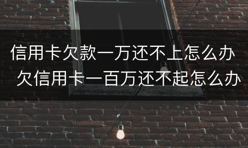 信用卡欠款一万还不上怎么办 欠信用卡一百万还不起怎么办