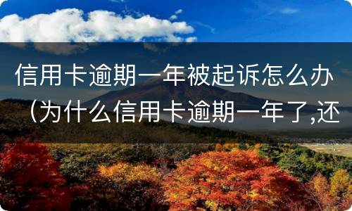 信用卡逾期一年被起诉怎么办（为什么信用卡逾期一年了,还不起诉）