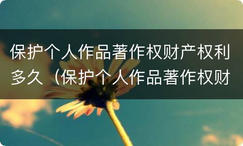 保护个人作品著作权财产权利多久（保护个人作品著作权财产权利多久完成）