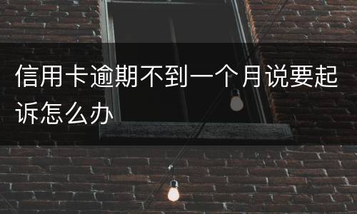 信用卡逾期不到一个月说要起诉怎么办