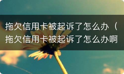 拖欠信用卡被起诉了怎么办（拖欠信用卡被起诉了怎么办啊）