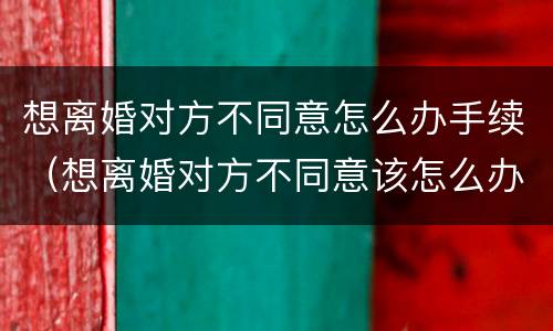 想离婚对方不同意怎么办手续（想离婚对方不同意该怎么办）