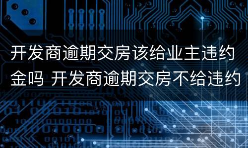 开发商逾期交房该给业主违约金吗 开发商逾期交房不给违约金