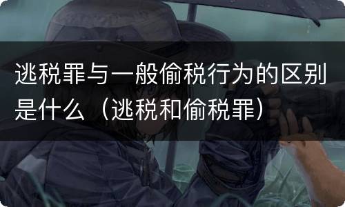 逃税罪与一般偷税行为的区别是什么（逃税和偷税罪）