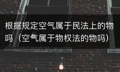 根据规定空气属于民法上的物吗（空气属于物权法的物吗）
