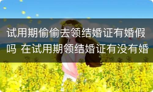 试用期偷偷去领结婚证有婚假吗 在试用期领结婚证有没有婚假