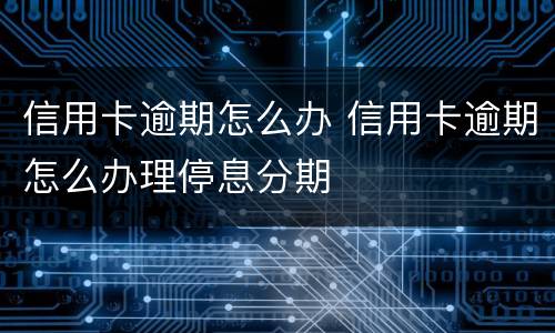 信用卡逾期怎么办 信用卡逾期怎么办理停息分期