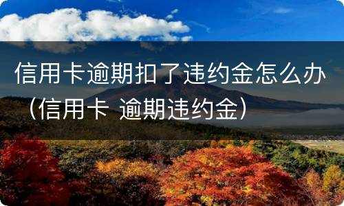 信用卡逾期扣了违约金怎么办（信用卡 逾期违约金）