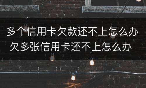 多个信用卡欠款还不上怎么办 欠多张信用卡还不上怎么办