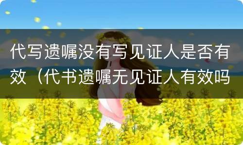 代写遗嘱没有写见证人是否有效（代书遗嘱无见证人有效吗）