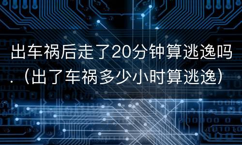 出车祸后走了20分钟算逃逸吗.（出了车祸多少小时算逃逸）