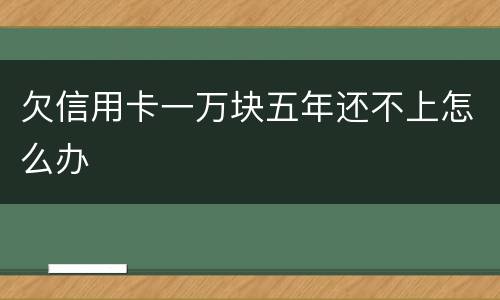欠信用卡一万块五年还不上怎么办