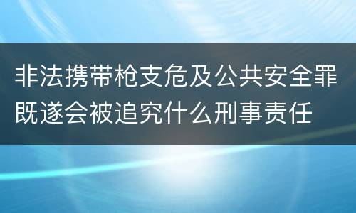非法携带枪支危及公共安全罪既遂会被追究什么刑事责任