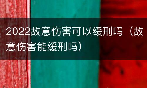 2022故意伤害可以缓刑吗（故意伤害能缓刑吗）