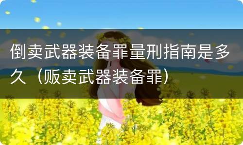 倒卖武器装备罪量刑指南是多久（贩卖武器装备罪）