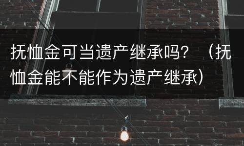 抚恤金可当遗产继承吗？（抚恤金能不能作为遗产继承）