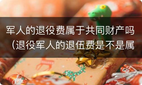 军人的退役费属于共同财产吗（退役军人的退伍费是不是属于个人财产）