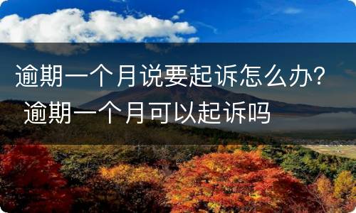 逾期一个月说要起诉怎么办？ 逾期一个月可以起诉吗