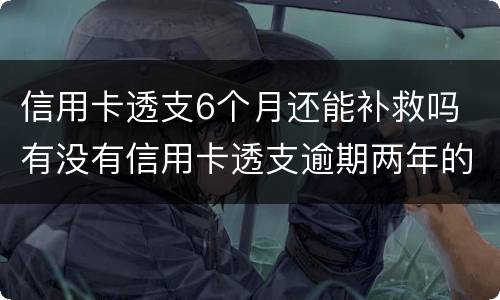 信用卡透支6个月还能补救吗 有没有信用卡透支逾期两年的