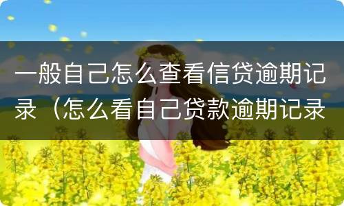 一般自己怎么查看信贷逾期记录（怎么看自己贷款逾期记录）