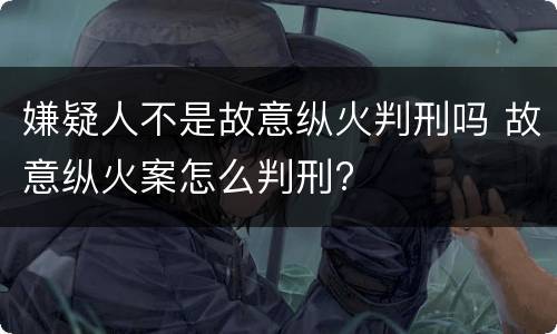 嫌疑人不是故意纵火判刑吗 故意纵火案怎么判刑?