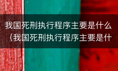 我国死刑执行程序主要是什么（我国死刑执行程序主要是什么案件）