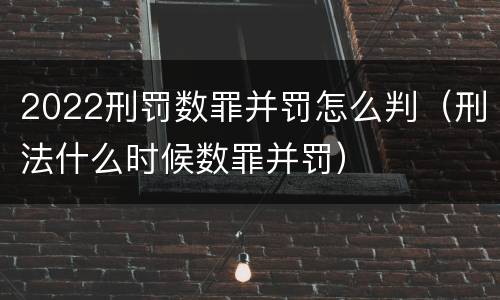 2022刑罚数罪并罚怎么判（刑法什么时候数罪并罚）