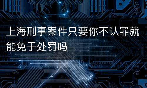 上海刑事案件只要你不认罪就能免于处罚吗