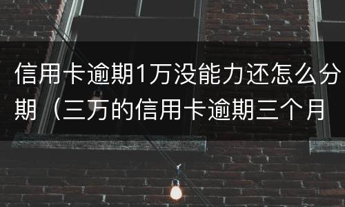 信用卡逾期1万没能力还怎么分期（三万的信用卡逾期三个月了,没能力偿还）