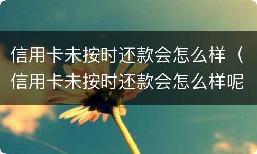 信用卡未按时还款会怎么样（信用卡未按时还款会怎么样呢）